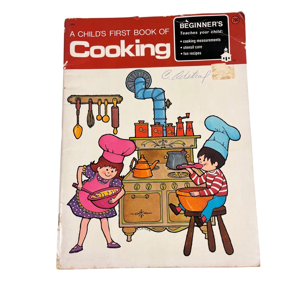 A‎ Childs First Book of Cooking Vtg 1970s Homeschool Nostalgic Activity Kitchen